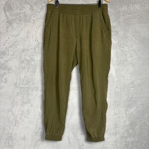 ✨ 2/$35 Old Navy  High Waisted Twill Jogger Pants Large Green Loungewear Relaxed